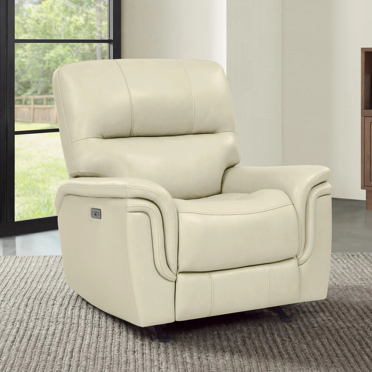 BarcaLounger Top-grain Leather Power Rocker Recliner