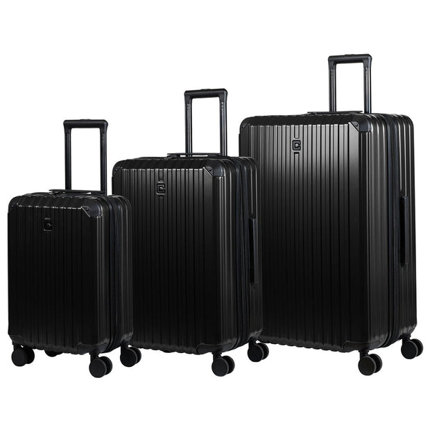 Champs Element Collection 3-Pieces Hardside Luggage Set - Black