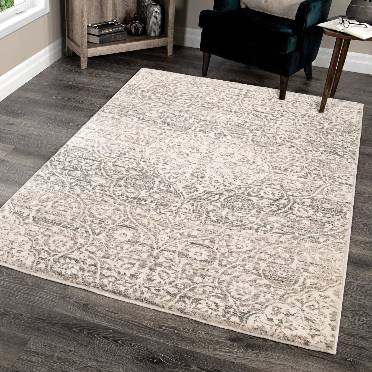 Kairos Riverstone Collection Center Kirman Indoor Area Rug