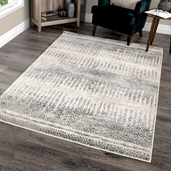 Kairos Riverstone Collection Pinnacle Cloud Grey Indoor Area Rug