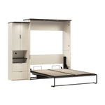 Bestar Lumina Queen Wall Bed with Desk and Storage Cabinet