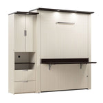 Bestar Lumina Queen Wall Bed with Desk and Storage Cabinet