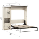Bestar Lumina Queen Wall Bed with Desk and Storage Cabinet