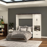 Bestar Lumina Double Wall Bed with Desk and Storage Cabinet
