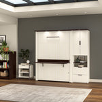 Bestar Lumina Double Wall Bed with Desk and Storage Cabinet