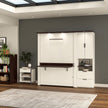 Bestar Lumina Double Wall Bed with Desk and Storage Cabinet