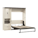 Bestar Lumina Double Wall Bed with Desk and Storage Cabinet