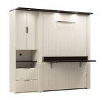 Bestar Lumina Double Wall Bed with Desk and Storage Cabinet