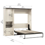 Bestar Lumina Double Wall Bed with Desk and Storage Cabinet