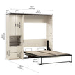 Bestar Lumina Double Wall Bed with Desk and Storage Cabinet