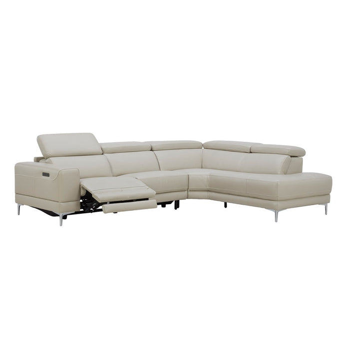 Aiden & Ivy 2-piece Top-grain Leather Right-hand Facing Power Reclining Sectional