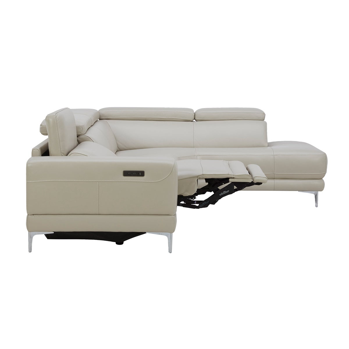 Aiden & Ivy 2-piece Top-grain Leather Right-hand Facing Power Reclining Sectional