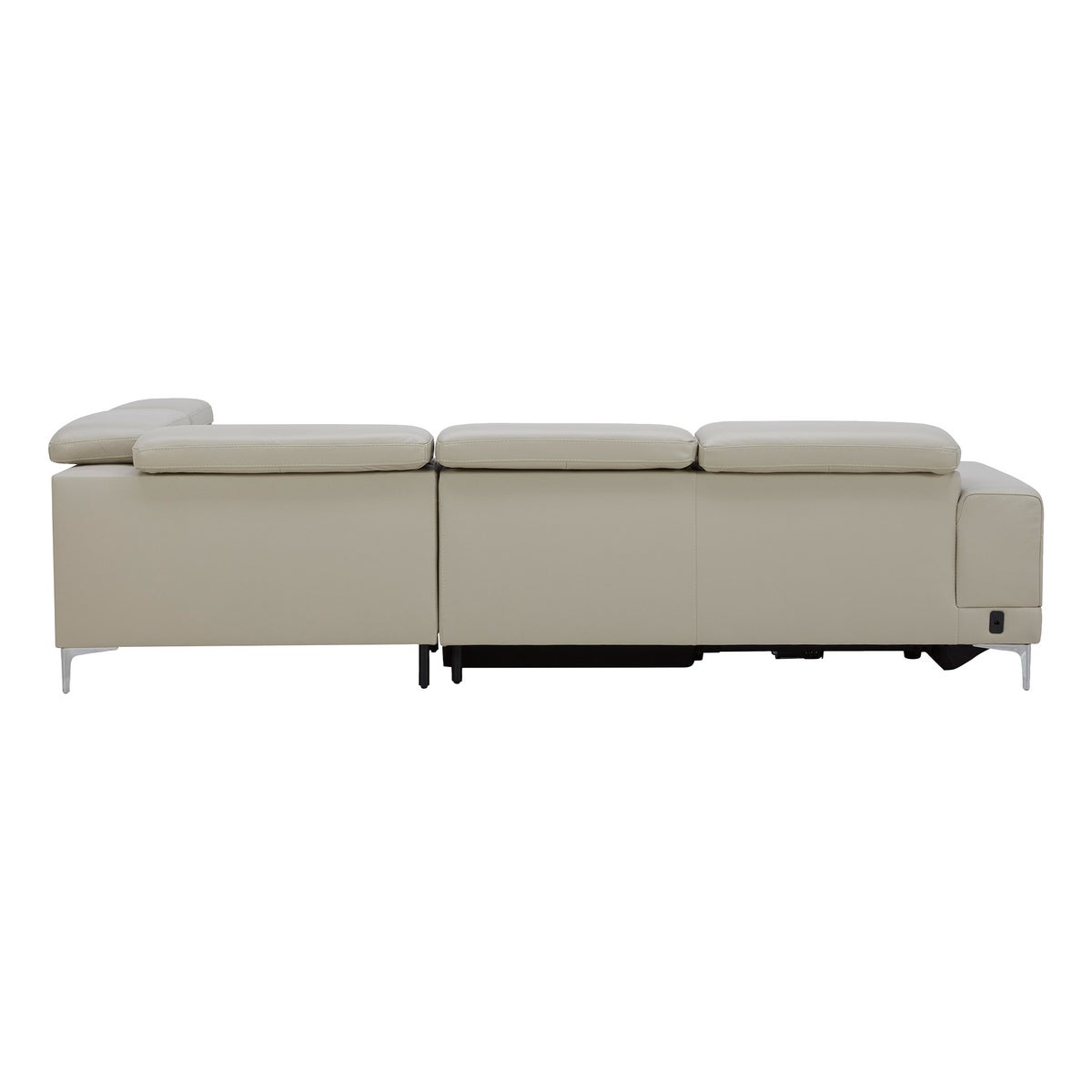 Aiden & Ivy 2-piece Top-grain Leather Right-hand Facing Power Reclining Sectional