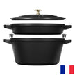 STAUB Stackable Cast Iron Dutch Oven Set, Small, 3-piece