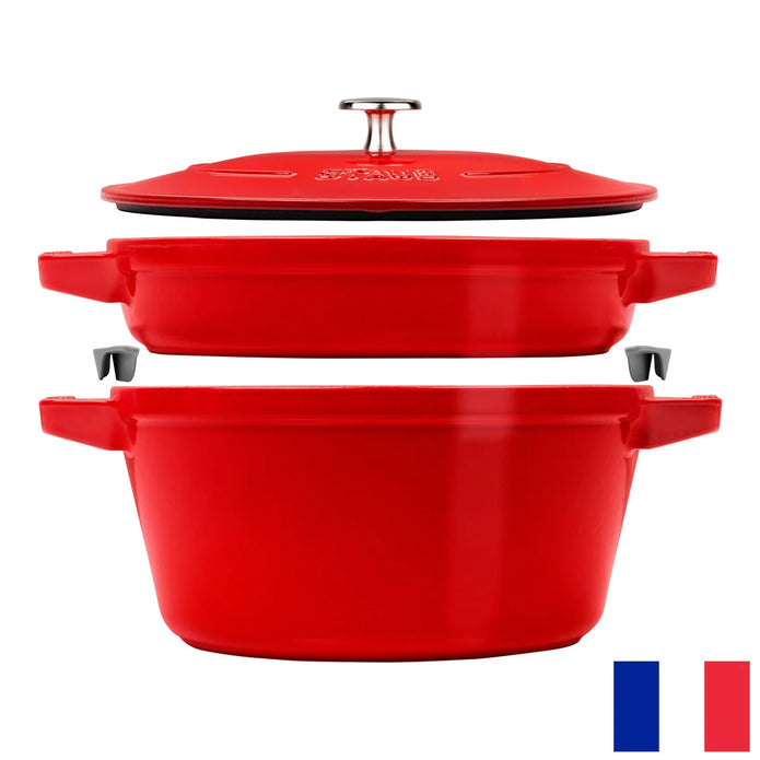 STAUB Stackable Cast Iron Dutch Oven Set, Small, 3-piece