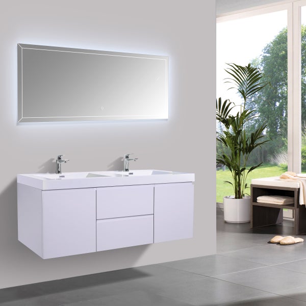 SERA 60 in. CAPRI Vanity with Glossy White Countertop