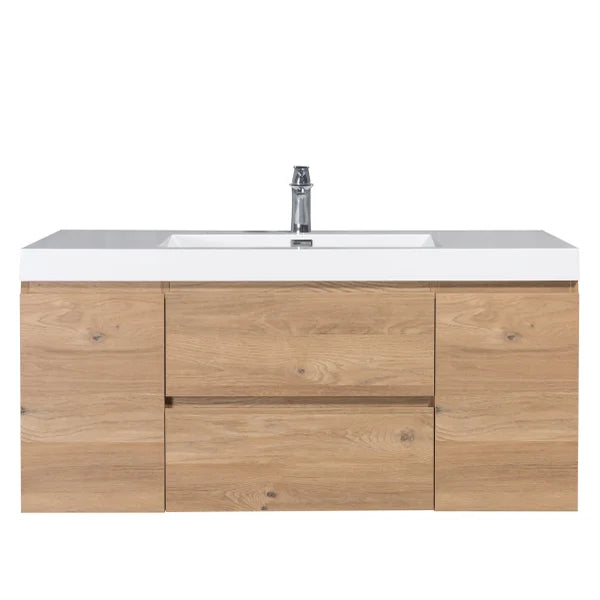 SERA 48 in. CAPRI Vanity with Glossy White Polymarble Countertop