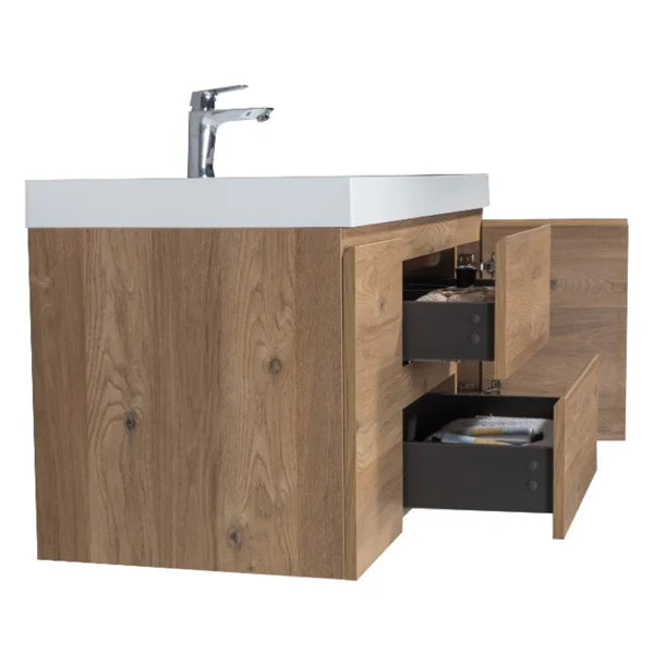 SERA 48 in. CAPRI Vanity with Glossy White Polymarble Countertop