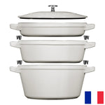 STAUB Stackable Cast Iron Dutch Oven Set, Medium, 4-piece