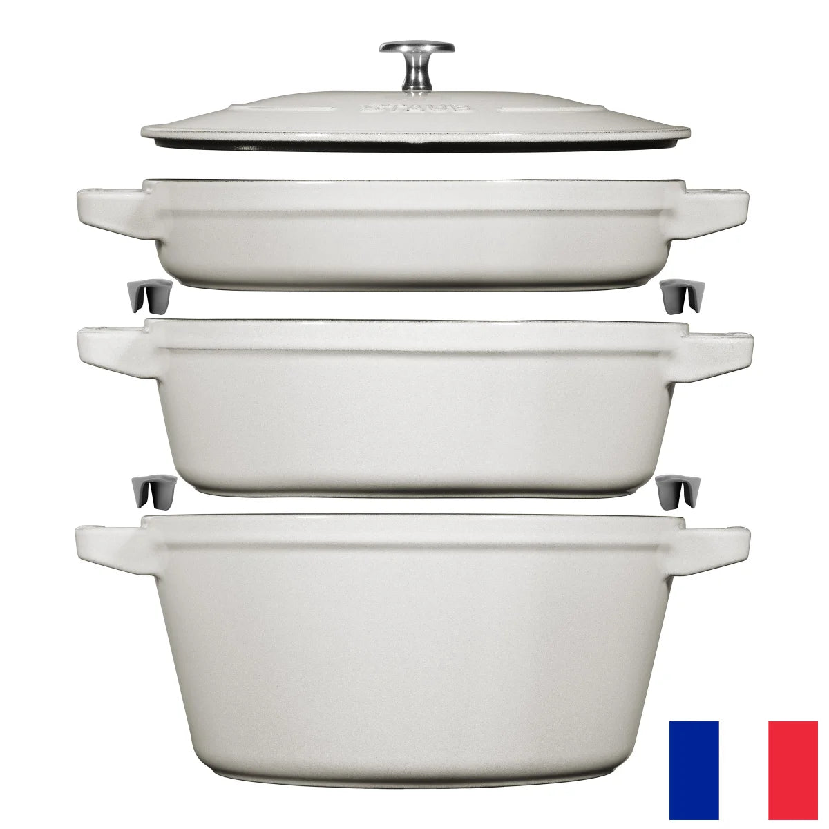 STAUB Stackable Cast Iron Dutch Oven Set, Medium, 4-piece