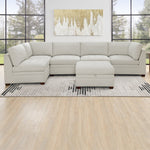 Thomasville Tisdale Tufted 6-piece Fabric Sectional with Storage Ottoman