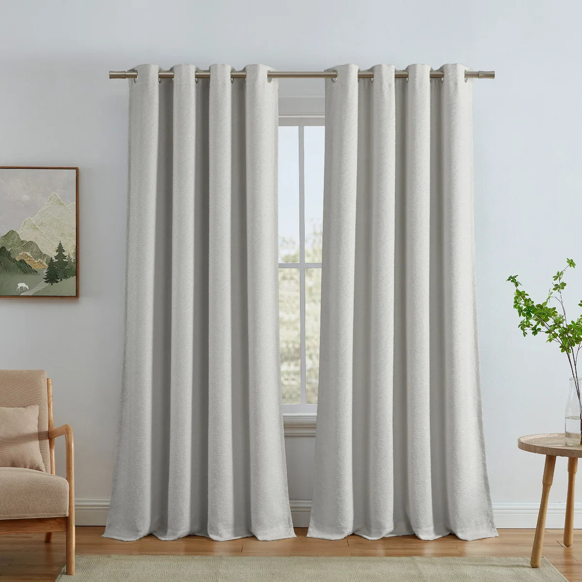 SUN+BLK Rhodes Collection Bouclé Blackout Curtain Panel, 2-panel