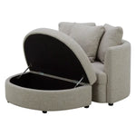 Aiden & Ivy Fabric Accent Chair with Storage Ottoman