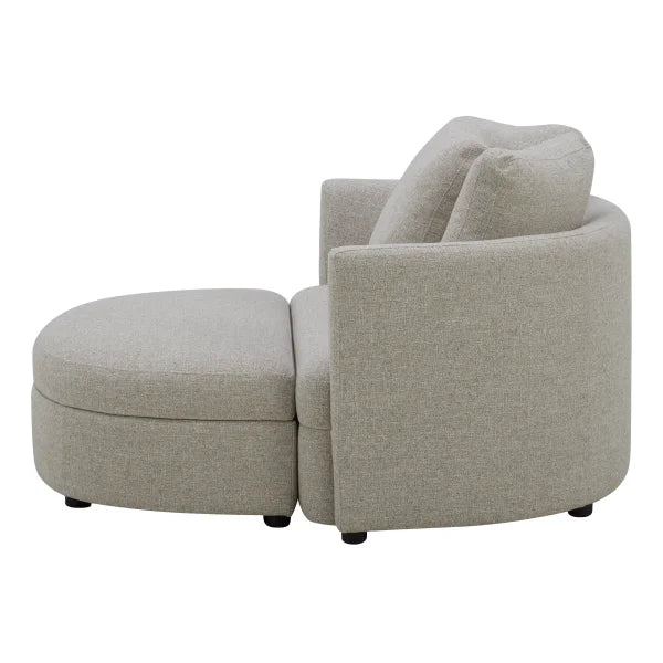 Aiden & Ivy Fabric Accent Chair with Storage Ottoman