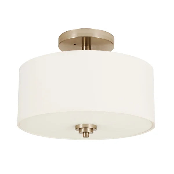 Luminus 2-Light Semi-Flush Mount with Fabric Drum Shade