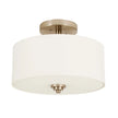 Luminus 2-Light Semi-Flush Mount with Fabric Drum Shade