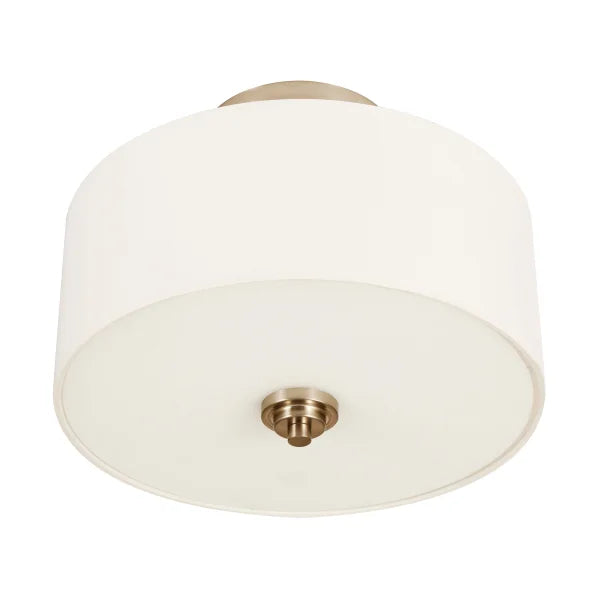 Luminus 2-Light Semi-Flush Mount with Fabric Drum Shade