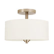 Luminus 2-Light Semi-Flush Mount with Fabric Drum Shade