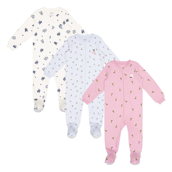 Pekkle Infant Organic Cotton Sleeper, 3-pack - Dark Pink