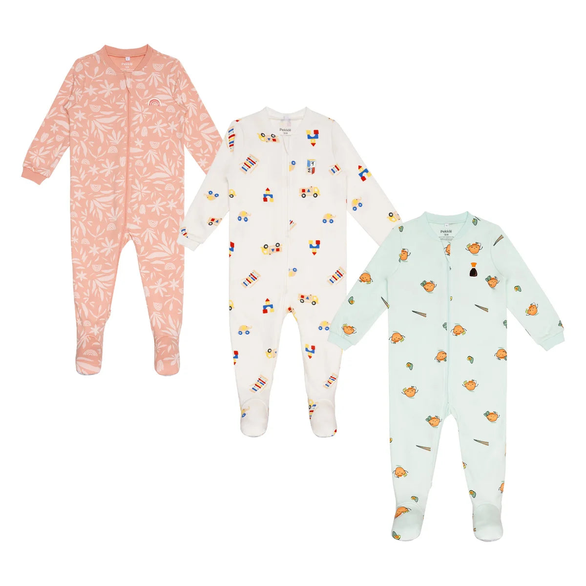 Pekkle Infant Organic Cotton Sleeper, 3-pack