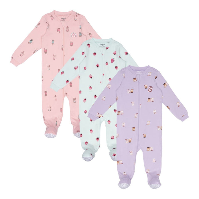 Pekkle Infant Organic Cotton Sleeper, 3-pack - Multi-Coloured