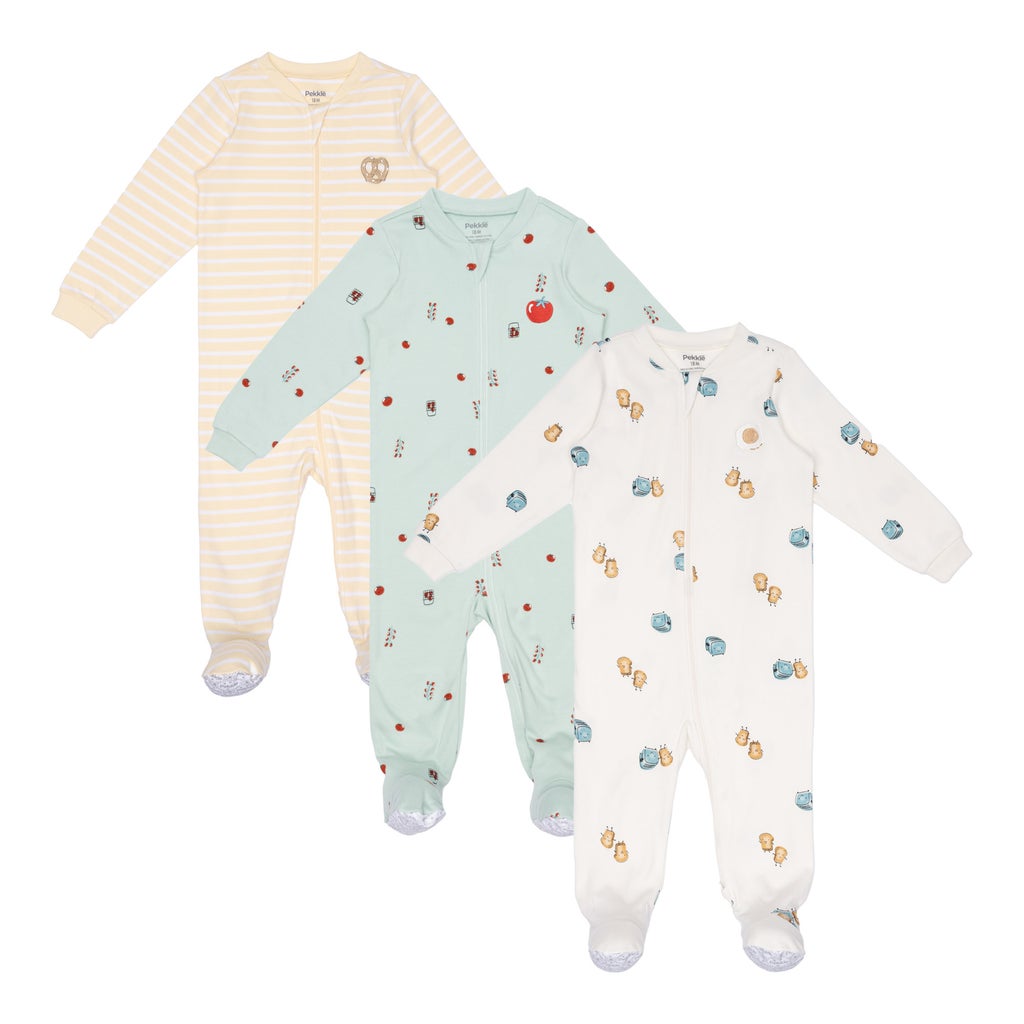 Pekkle Infant Organic Cotton Sleeper, 3-pack - Yellow