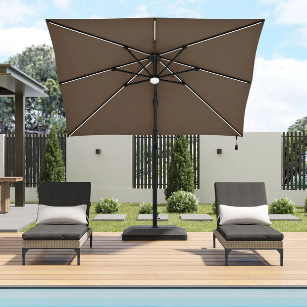 Sirio 3 m x 3 m (10 ft. x 10 ft.) Cantilever Umbrella with Solar Powered LED