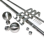 Versailles Imperial Ball Finial Double Curtain Rod Set
