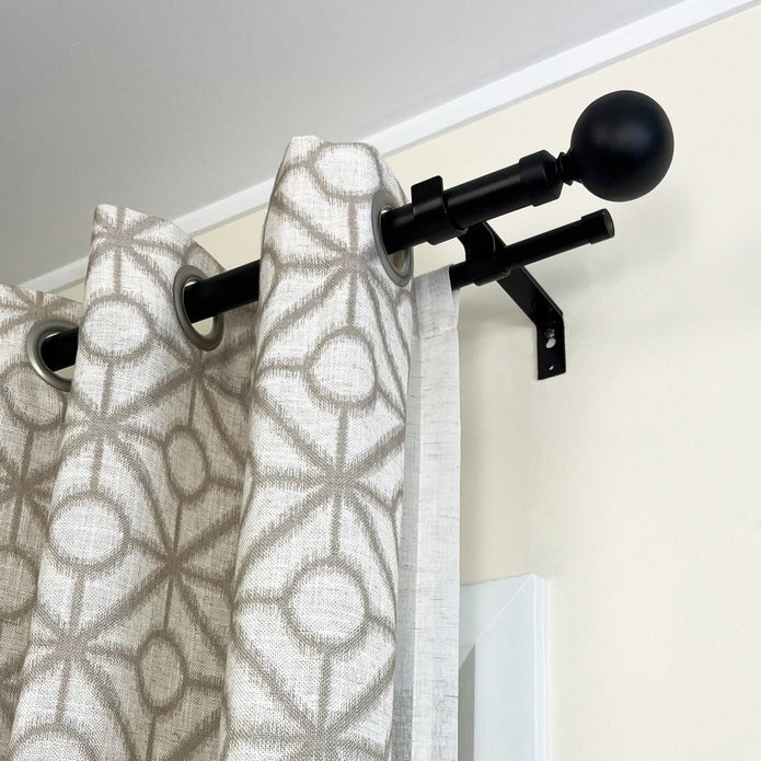 Versailles Imperial Ball Finial Double Curtain Rod Set