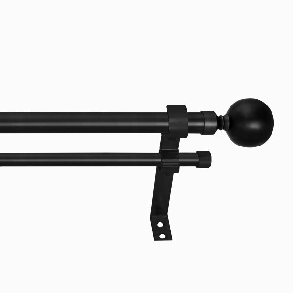 Versailles Imperial Ball Finial Double Curtain Rod Set