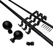 Versailles Imperial Ball Finial Double Curtain Rod Set