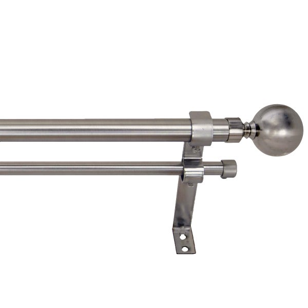 Versailles Imperial Ball Finial Double Curtain Rod Set