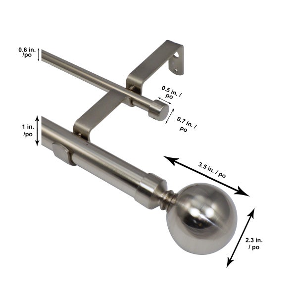 Versailles Imperial Ball Finial Double Curtain Rod Set