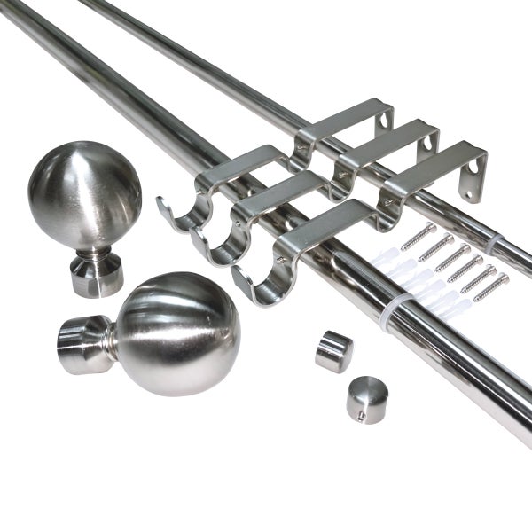 Versailles Imperial Ball Finial Double Curtain Rod Set