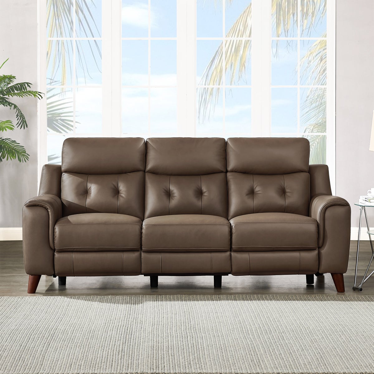 Prospera Home Malibu Top-grain Leather Power Reclining Sofa