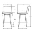 Amisco Betty Swivel Counter Stool