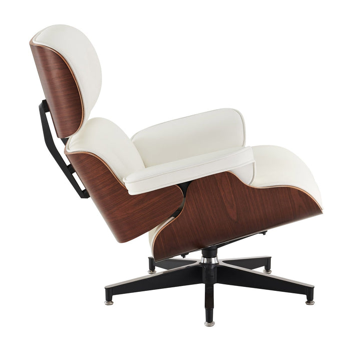 Earl Top Grain Leather Chair with Ottoman