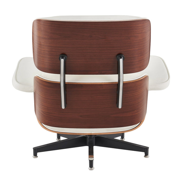 Earl Top Grain Leather Chair with Ottoman