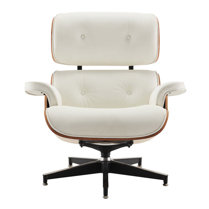 Earl Top Grain Leather Chair with Ottoman