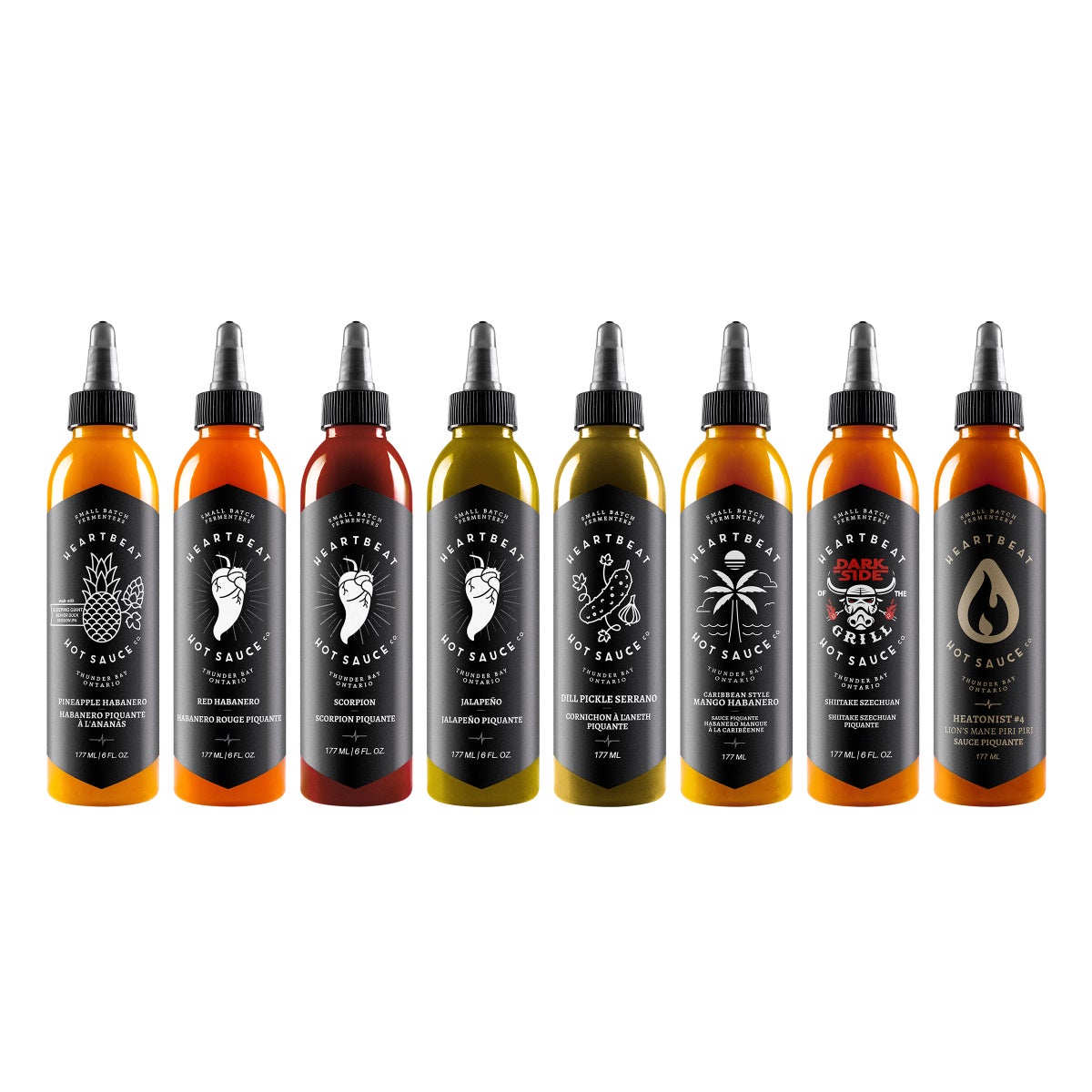 Heartbeat Hot Sauce Variety Pack, 8 × 177 mL